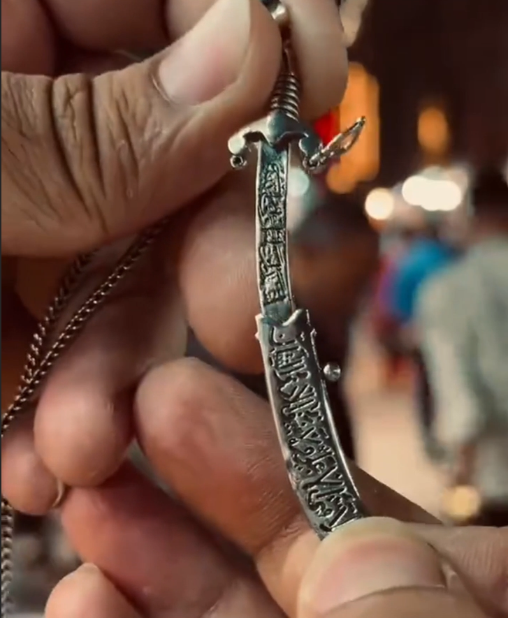 opening zulfiqar sword necklace