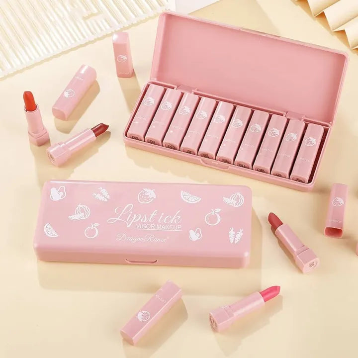 10PCS Cute Mini Matte Waterproof Lipstick