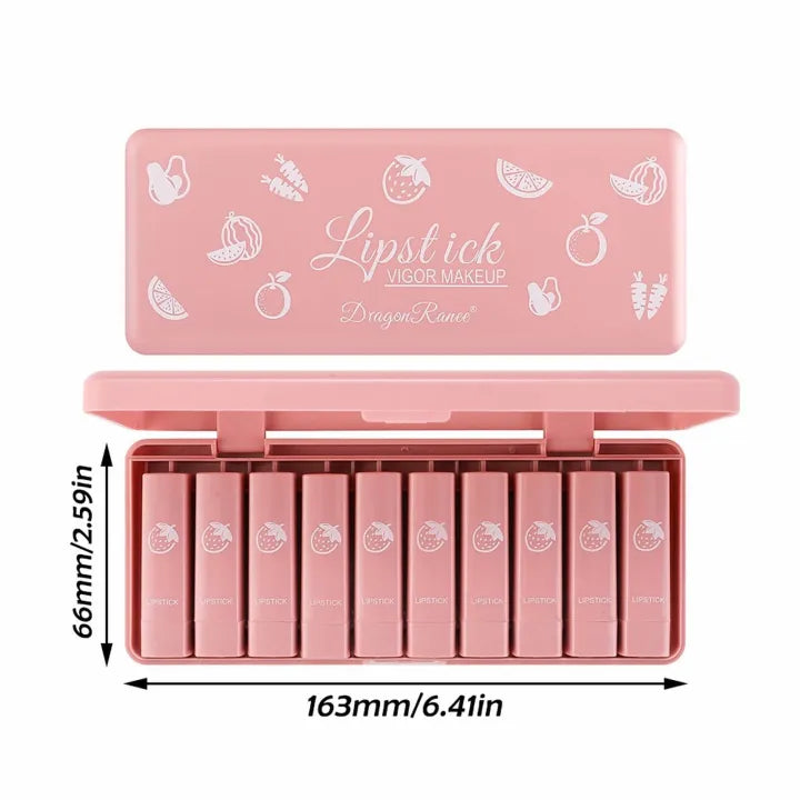 10PCS Cute Mini Matte Waterproof Lipstick