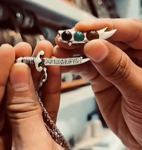 Beautiful Zulfiqar Necklace with Stones