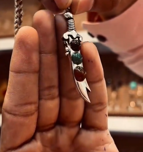 Beautiful Zulfiqar Necklace with Stones