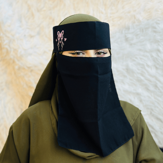 butterfly embroidery Saudi niqab