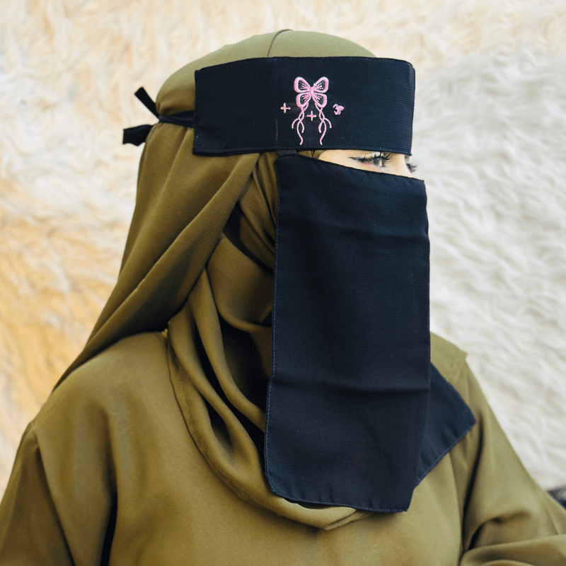 butterfly embroidery Saudi niqab