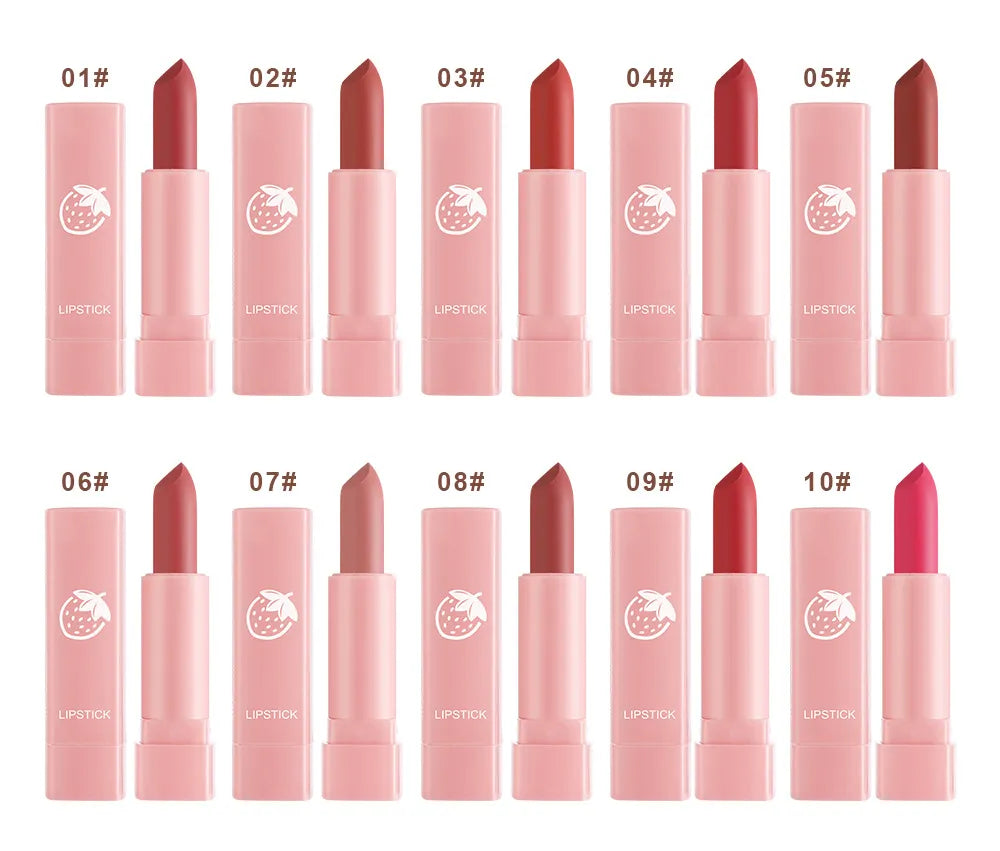 10PCS Cute Mini Matte Waterproof Lipstick